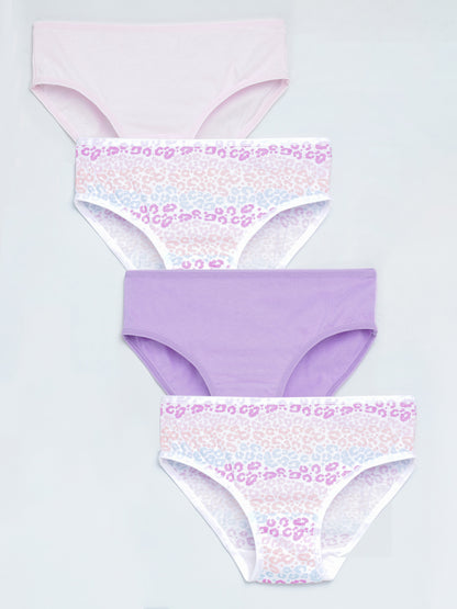 Girls Brief - Leo All Over Print Pack of 4