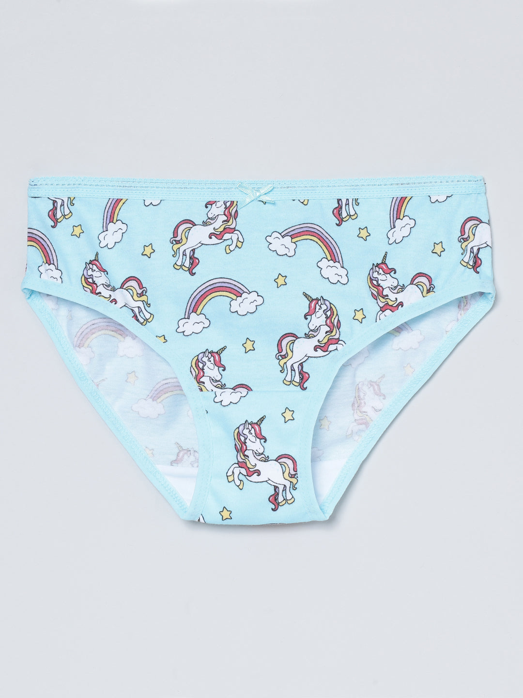 Girls Brief - Unicorn All Over Print & Solid Multicolor Brief Pack of 6