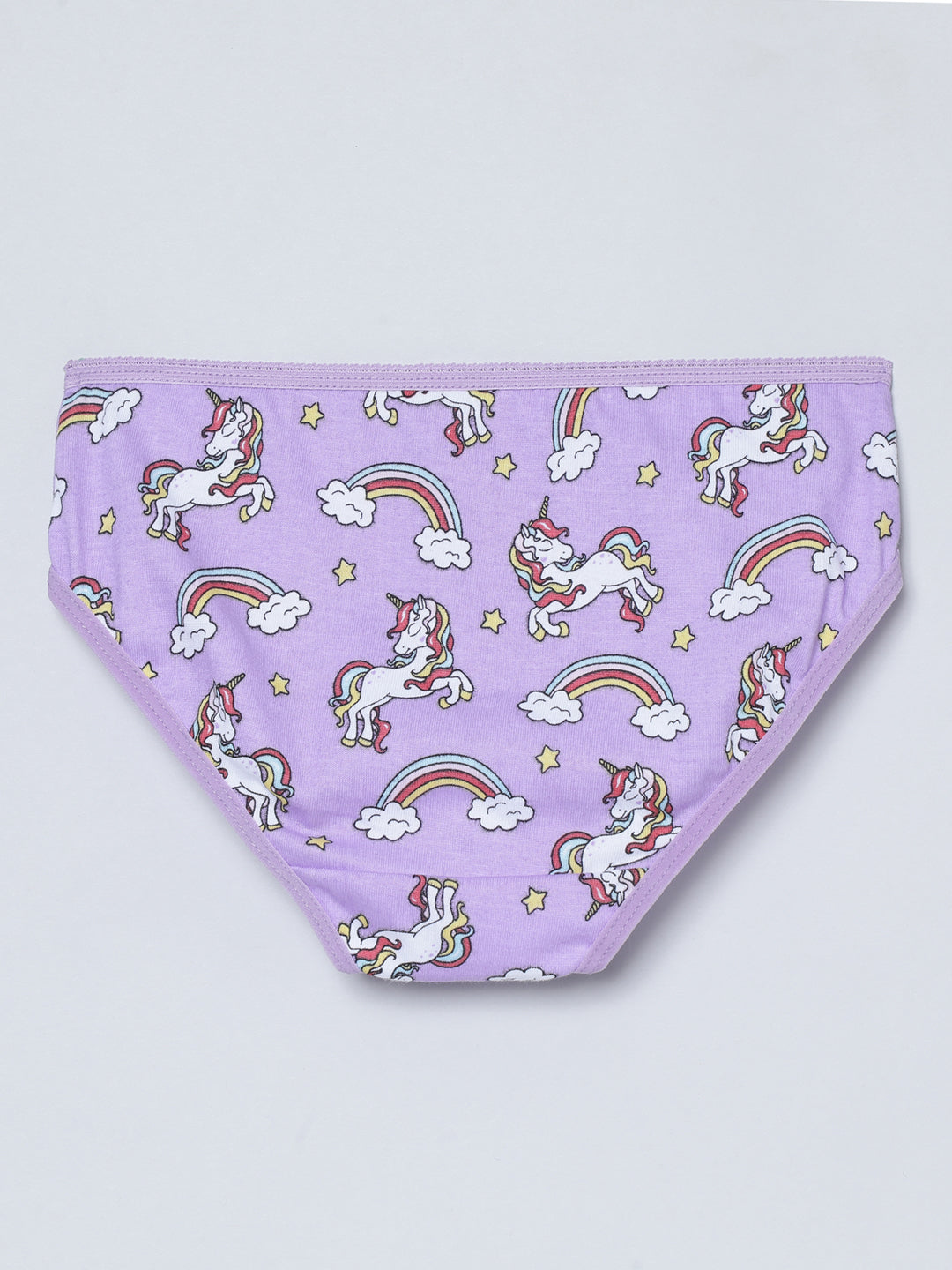 Girls Brief - Unicorn All Over Print & Solid Multicolor Brief Pack of 6