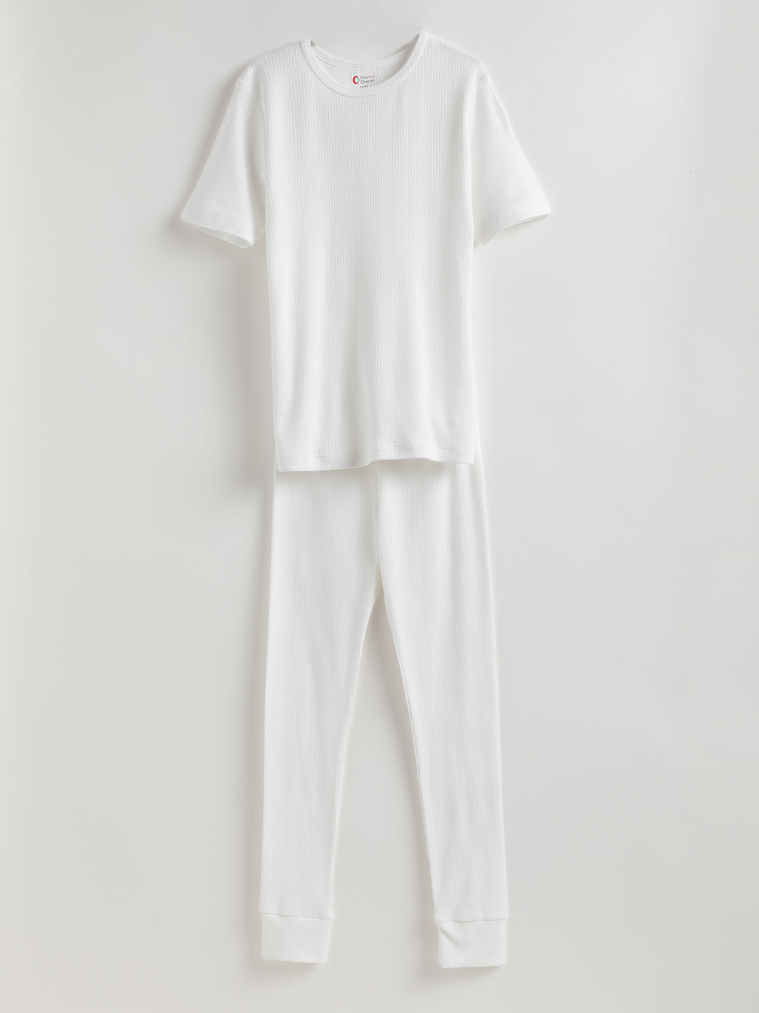 Unisex Thermal Short Sleeve Vest  & Pant _White