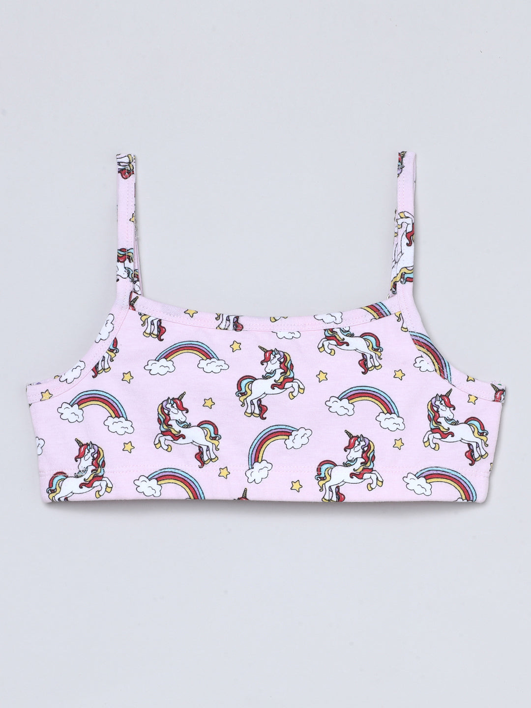 Beginners Bra - Unicorn All Over Print & Solid  Pink (Pack of 2) - CharmnCherish