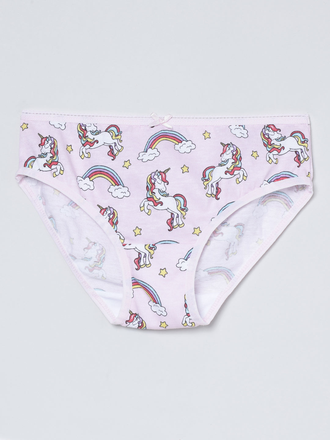 Girls Brief - Unicorn All Over Print & Solid Multicolor Brief Pack of 6