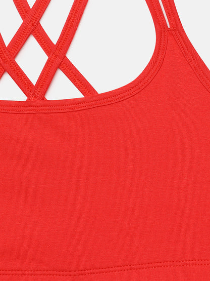 Girls Sports Bra _red