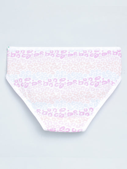 Girls Brief - Leo All Over Print Pack of 4