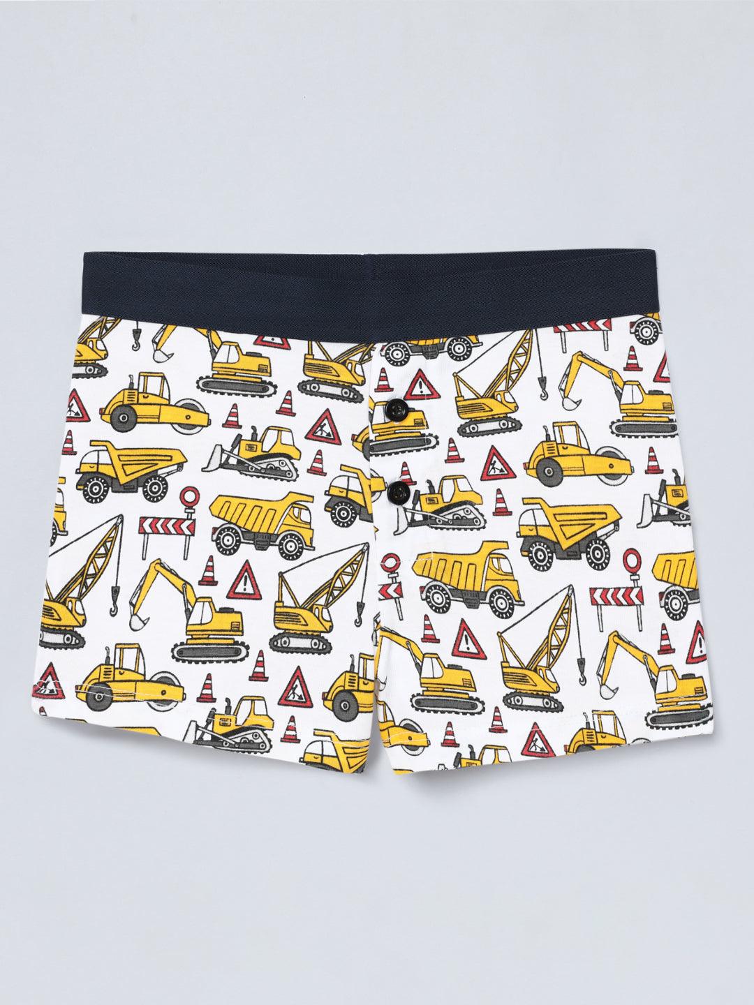 Boxer - Truck All Over  & Stripes Printed Pack Of 3 - CharmnCherish