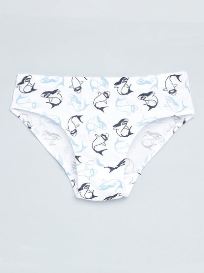 Boys Brief - Shark All Over Print & Solid Color Combo Pack Of 3 - CharmnCherish