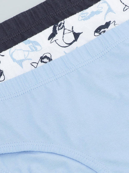 Boys Brief - Shark All Over Print & Solid Color Combo Pack Of 3 - CharmnCherish