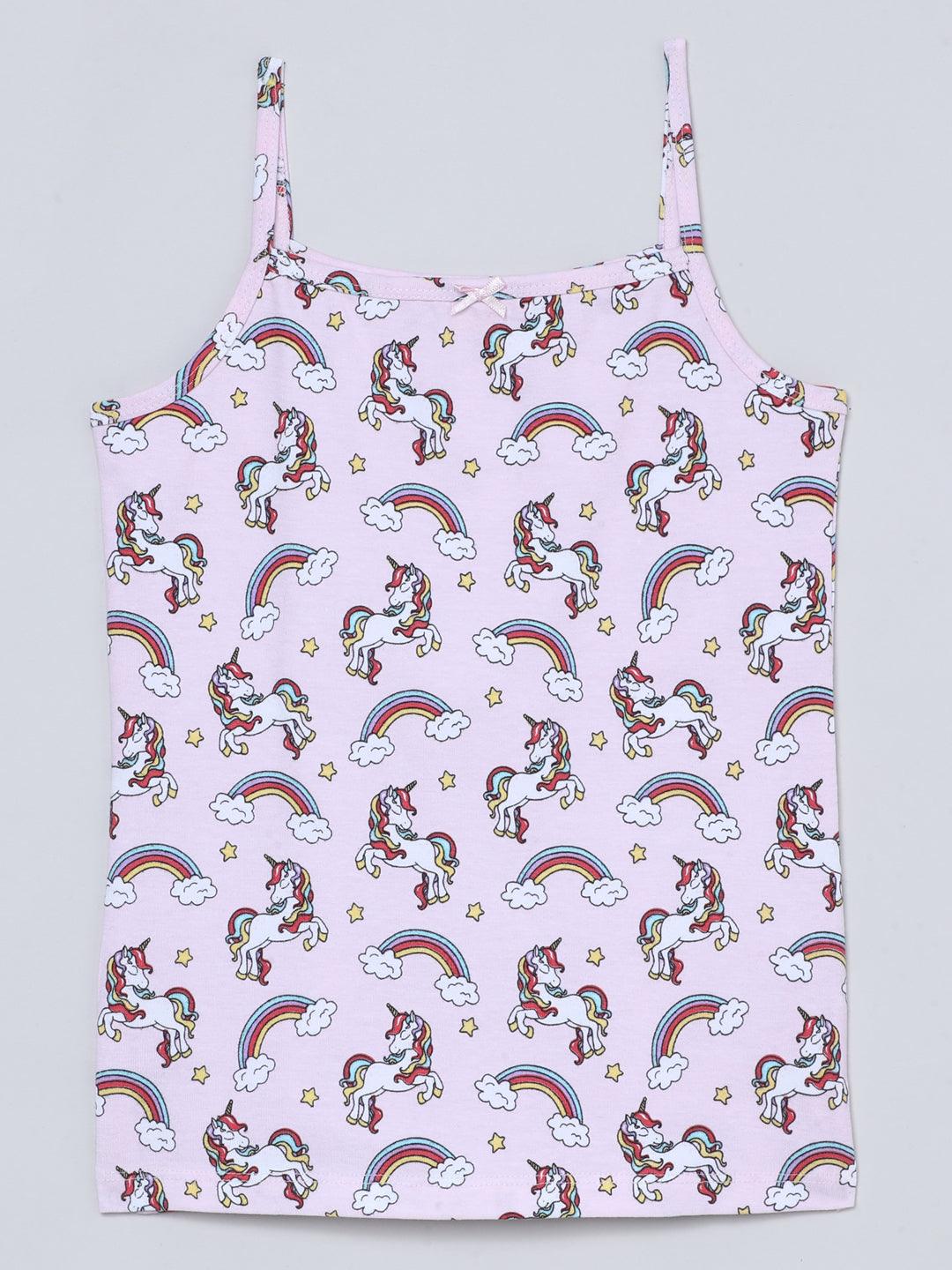 Cami Vests - Unicorn All Over Print & Solid Pink (Pack of 2) - CharmnCherish