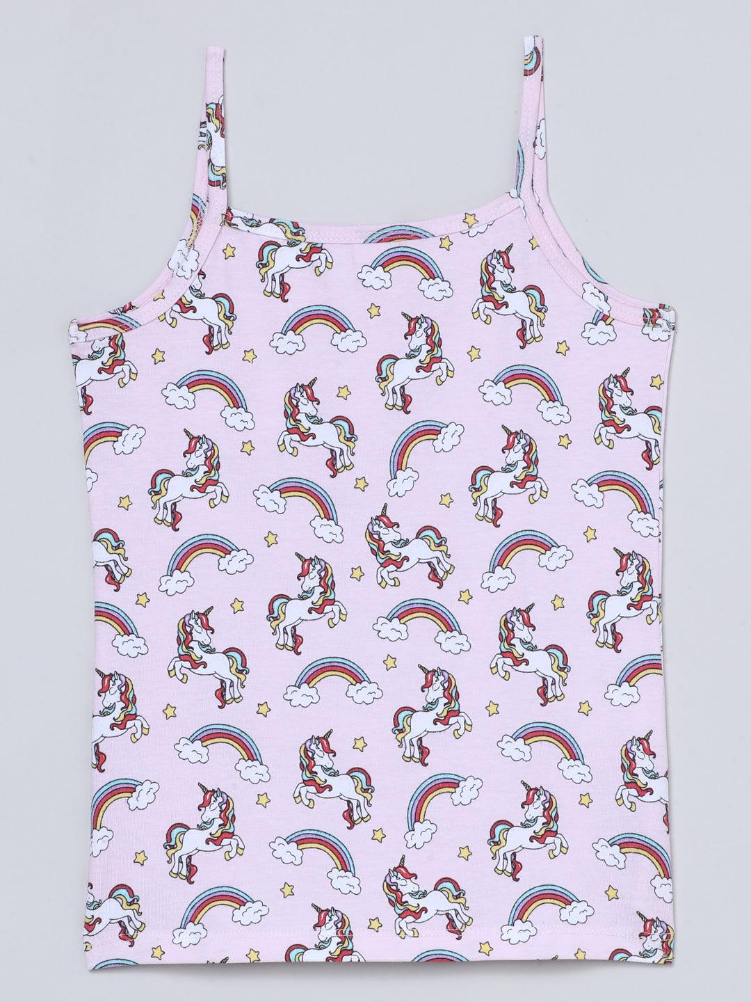 Cami Vests - Unicorn All Over Print & Solid Pink (Pack of 2) - CharmnCherish