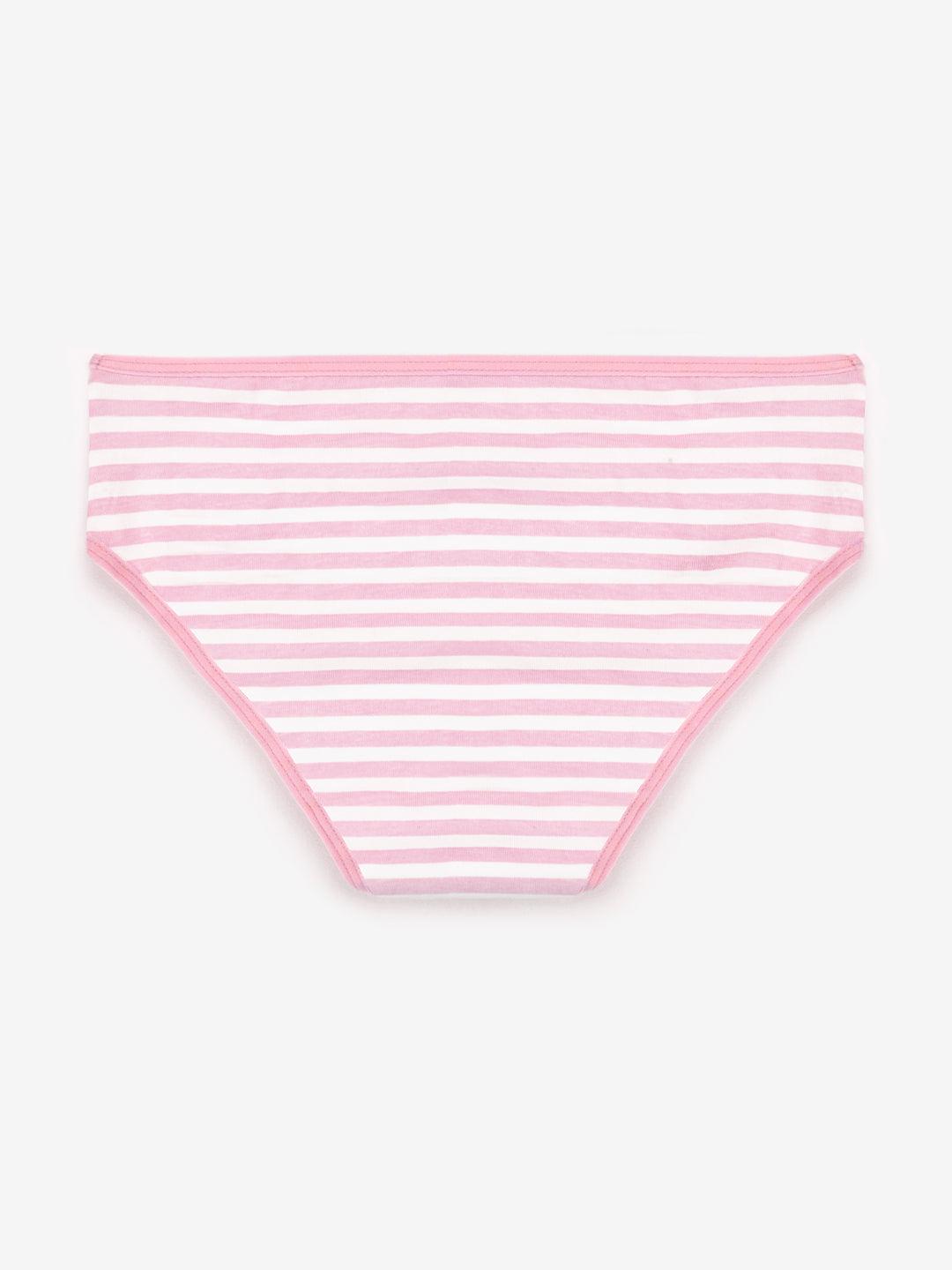 Girls Multicolor Polka Dot & Stripes All Over Printed Brief Pack Of 7 - CharmnCherish