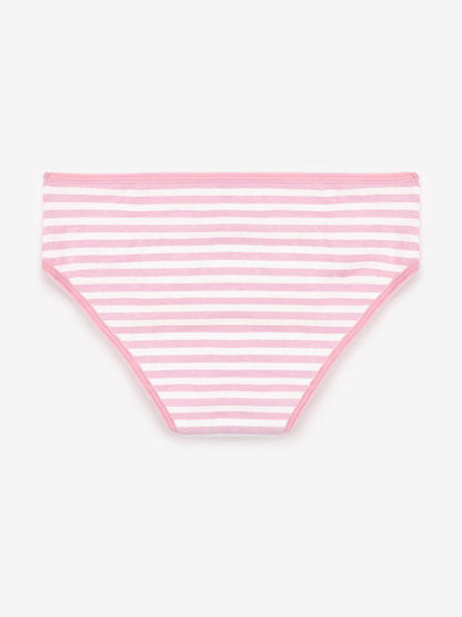 Girls Multicolor Polka Dot & Stripes All Over Printed Brief Pack Of 7 - CharmnCherish