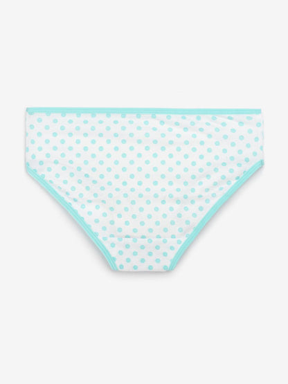 Girls Multicolor Polka Dot & Stripes All Over Printed Brief Pack Of 7 - CharmnCherish