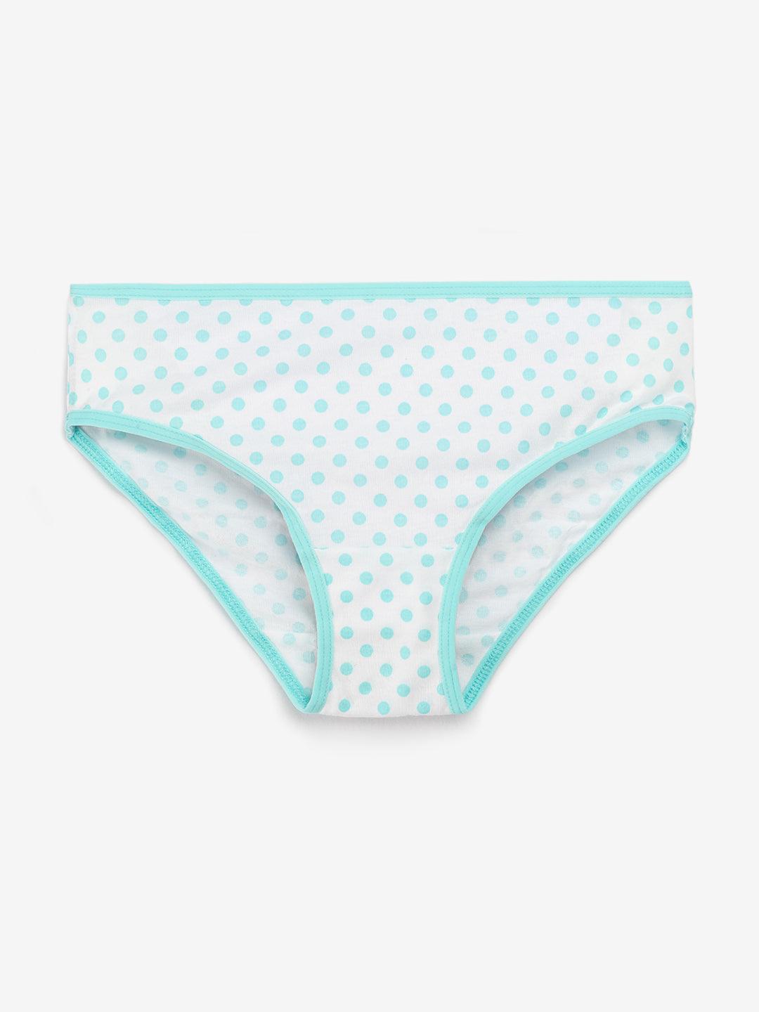 Girls Multicolor Polka Dot & Stripes All Over Printed Brief Pack Of 7 - CharmnCherish