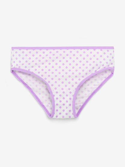 Girls Multicolor Polka Dot & Stripes All Over Printed Brief Pack Of 7 - CharmnCherish