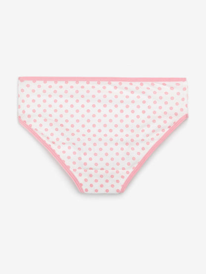 Girls Multicolor Polka Dot & Stripes All Over Printed Brief Pack Of 7 - CharmnCherish