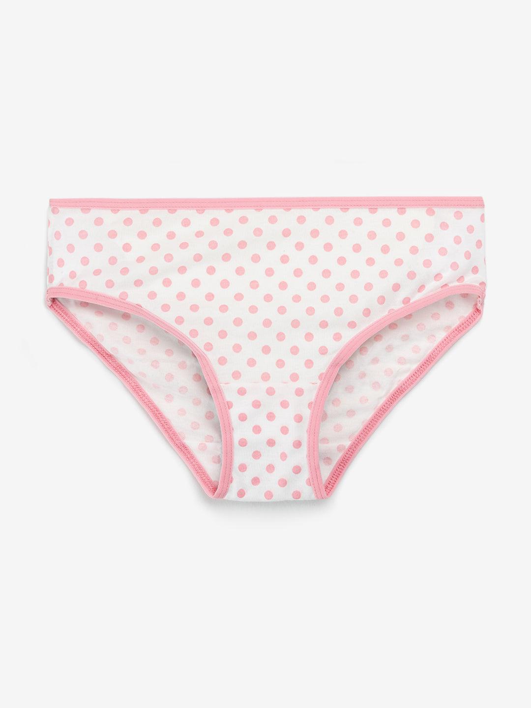 Girls Multicolor Polka Dot & Stripes All Over Printed Brief Pack Of 7 - CharmnCherish