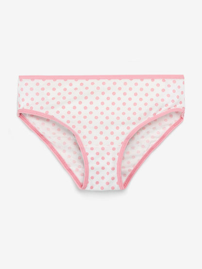 Girls Multicolor Polka Dot & Stripes All Over Printed Brief Pack Of 7 - CharmnCherish