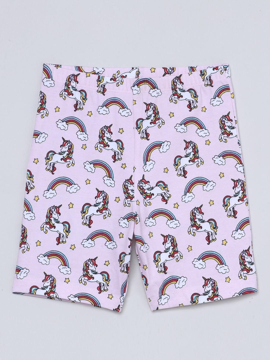 Shorties -  Unicorn All Over Print & Solid Color Combo Pack of 2 - CharmnCherish