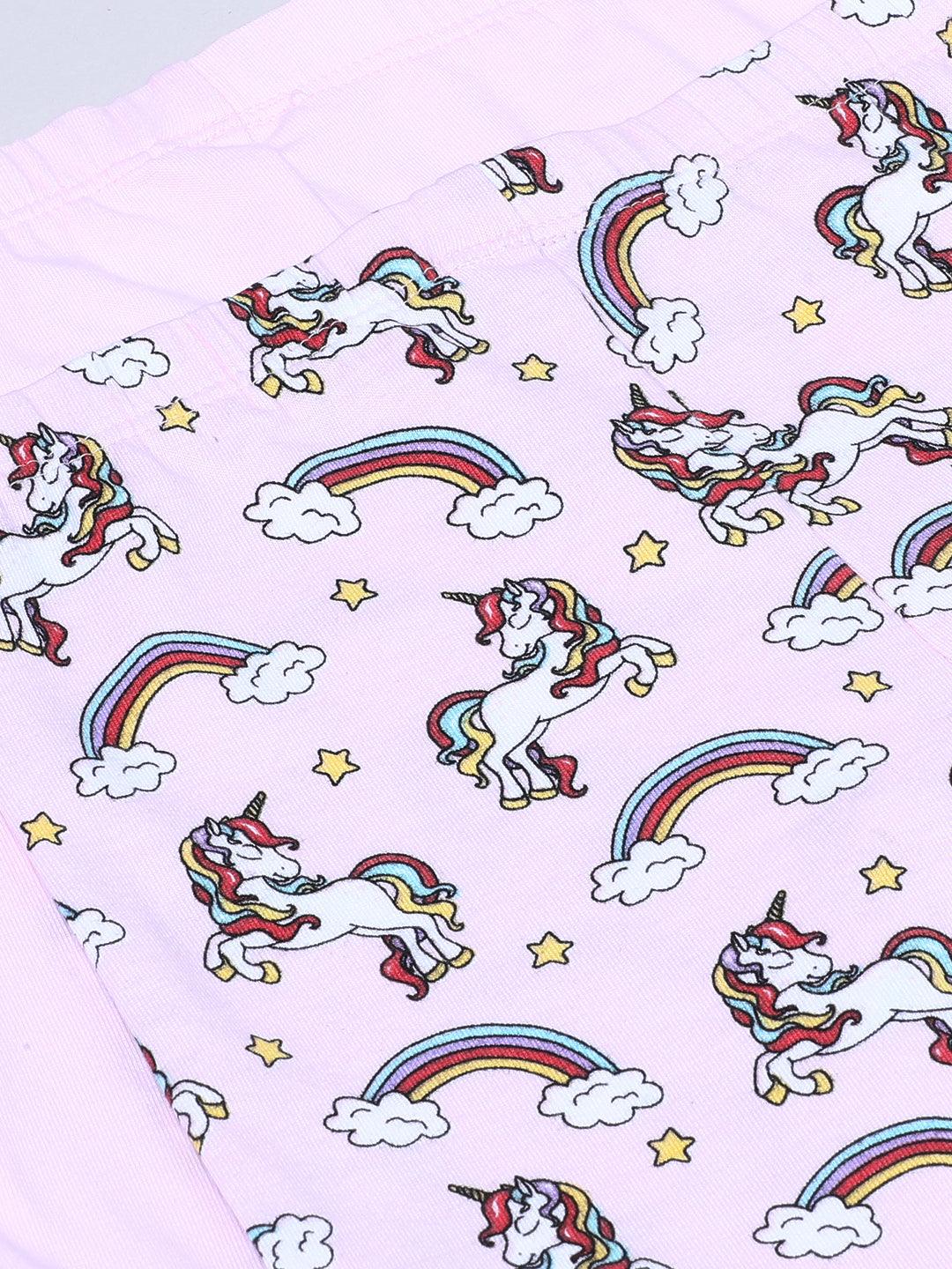 Shorties -  Unicorn All Over Print & Solid Color Combo Pack of 2 - CharmnCherish