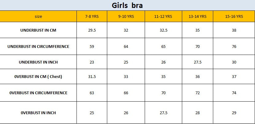 Girls  Bra - Multicolour (Pack of 4)