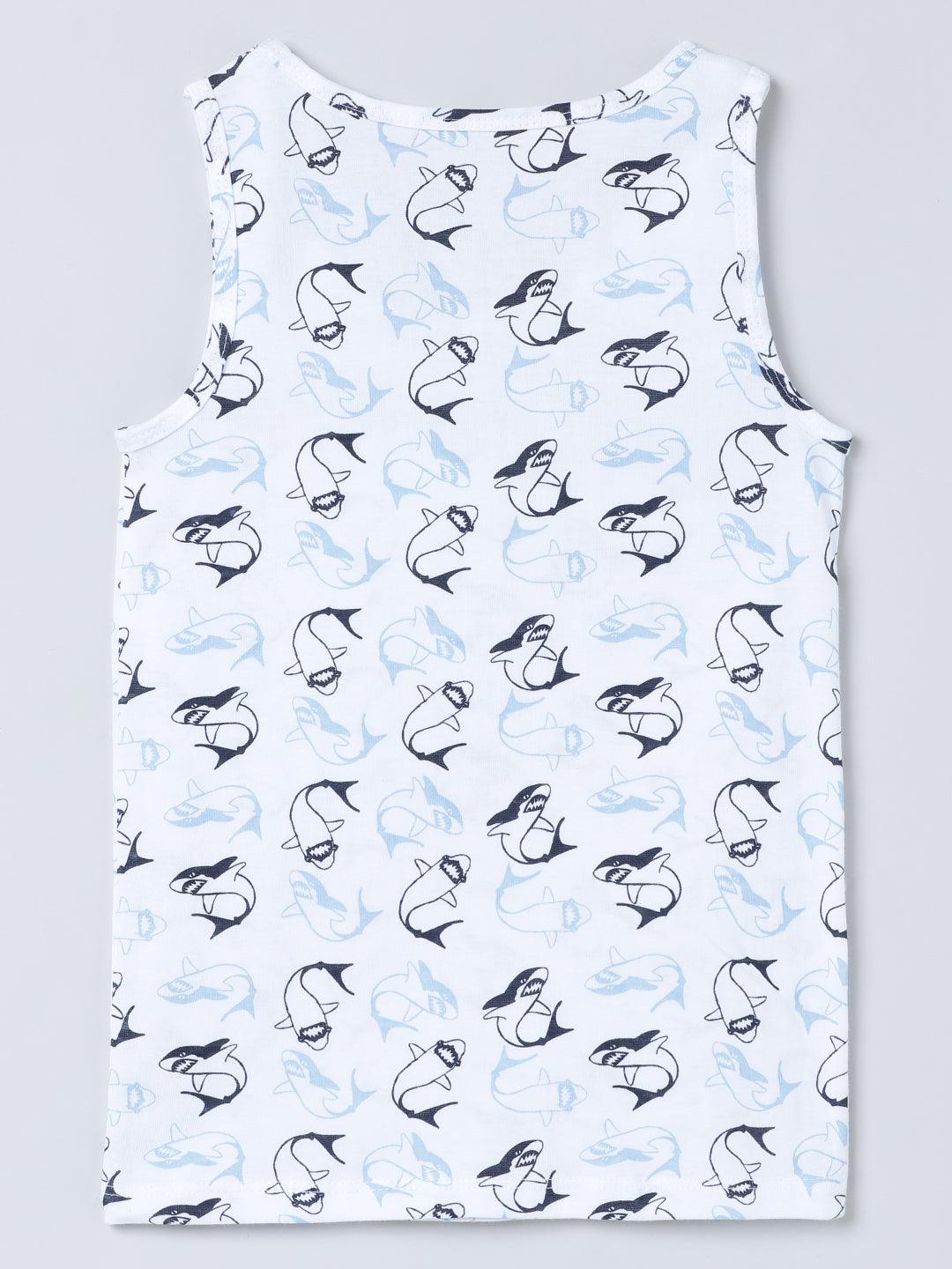 Vest - Shark All Over Print & Solid Blue (Pack of 2) - CharmnCherish