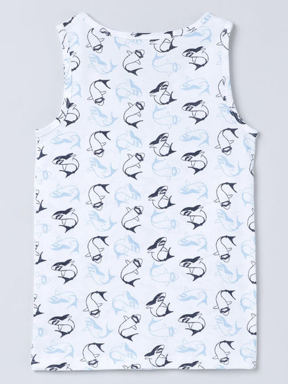 Vest - Shark All Over Print & Solid Blue (Pack of 2) - CharmnCherish