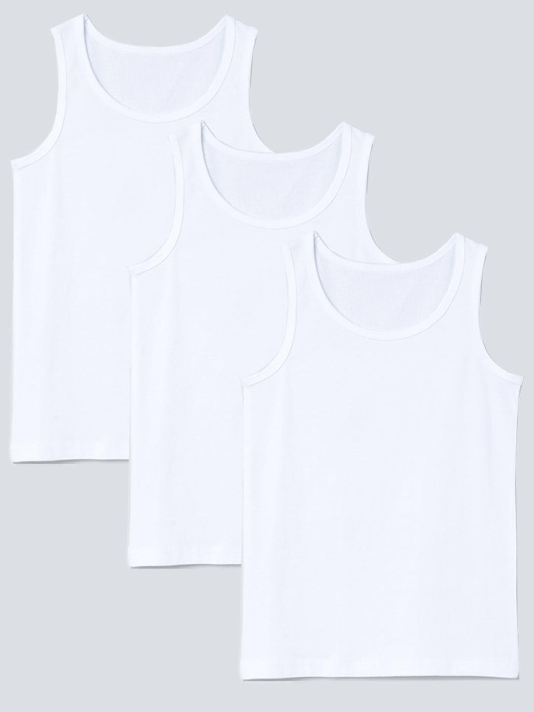 Vest - White Colour (Pack of 3) - CharmnCherish