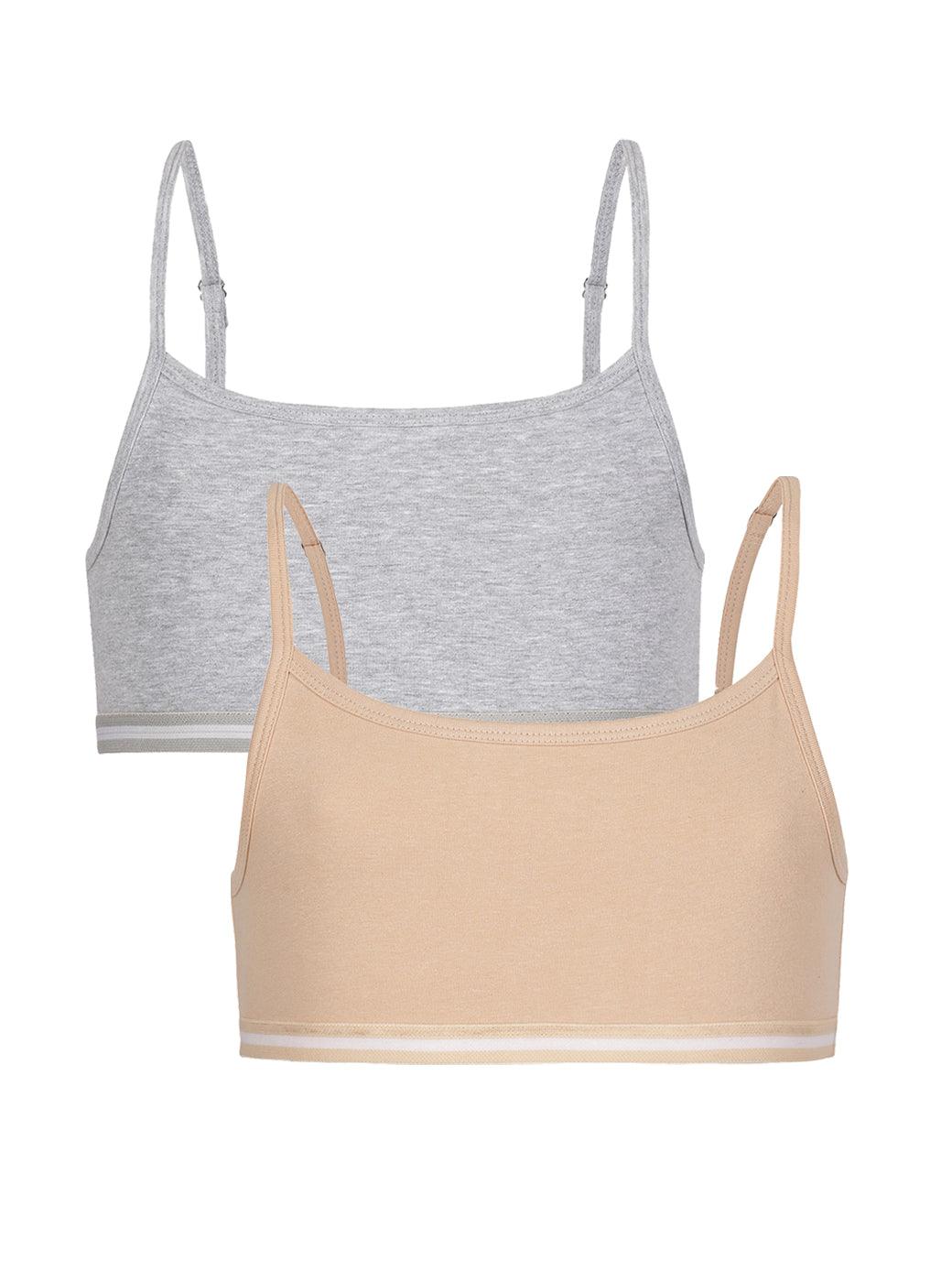 Beginners Bra - Grey & Nude (Pack of 2) - CharmnCherish