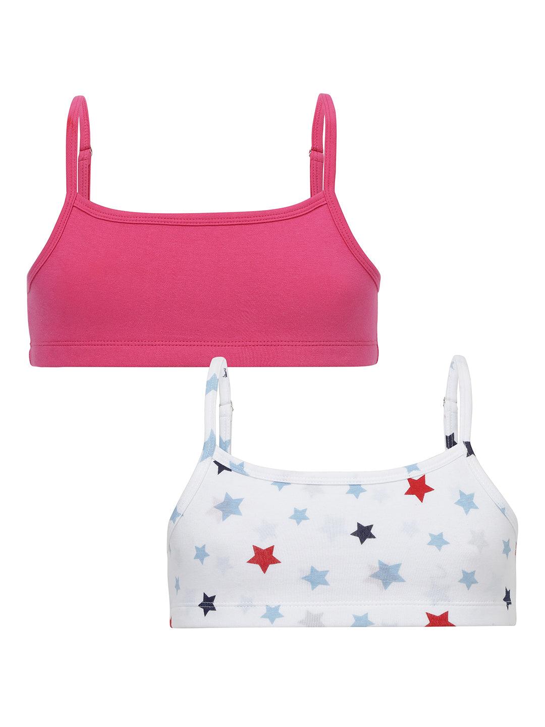 Beginners Bra - Star Print & Pink (Pack of 2) - CharmnCherish