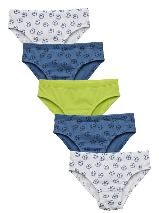 Boys Brief - Football Prints (Pack of 5) - CharmnCherish