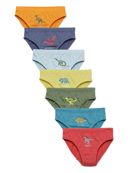 Boys Brief - Weekdays Dino Print (Pack of 7) - CharmnCherish