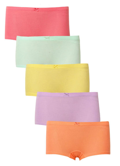 Girls Boyshorts - Multicolor Solids (Pack of 5) - CharmnCherish