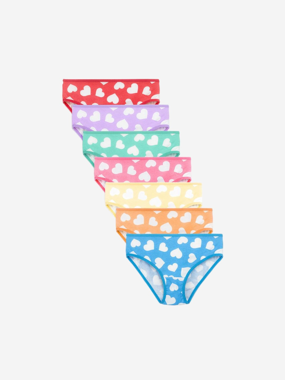 Girls Brief - Heart All Over Print (Pack Of 7) - CharmnCherish