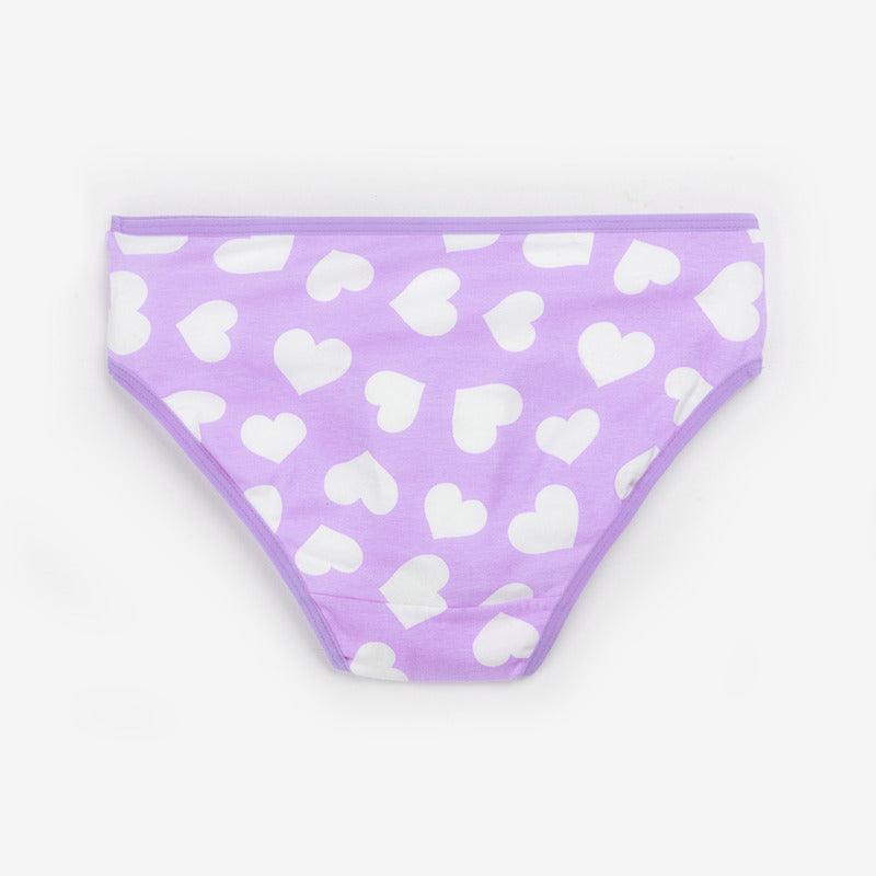 Girls Brief - Heart All Over Print (Pack Of 7) - CharmnCherish