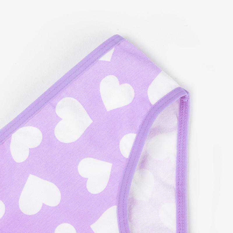 Girls Brief - Heart All Over Print (Pack Of 7) - CharmnCherish