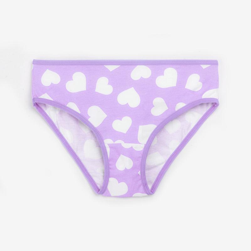 Girls Brief - Heart All Over Print (Pack Of 7) - CharmnCherish