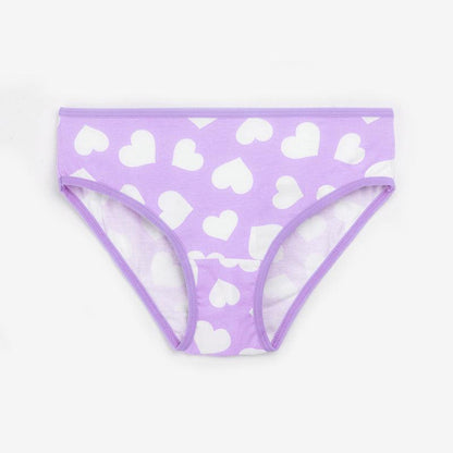 Girls Brief - Heart All Over Print (Pack Of 7) - CharmnCherish