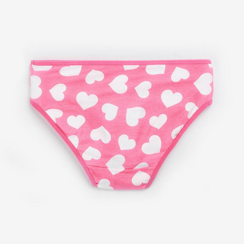 Girls Brief - Heart All Over Print (Pack Of 7) - CharmnCherish