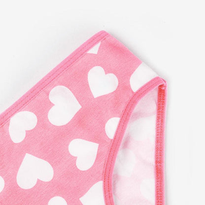 Girls Brief - Heart All Over Print (Pack Of 7) - CharmnCherish