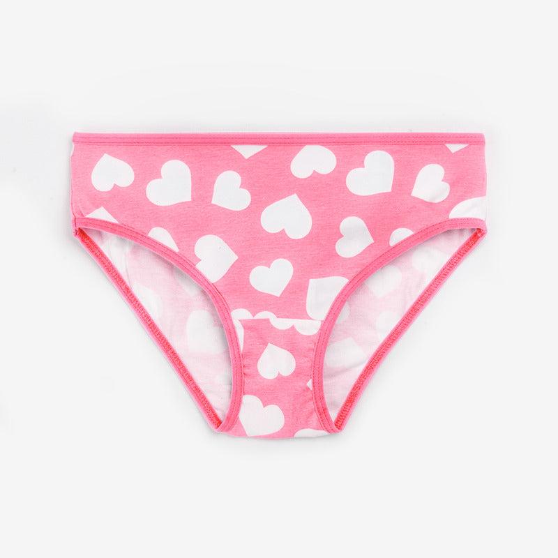 Girls Brief - Heart All Over Print (Pack Of 7) - CharmnCherish