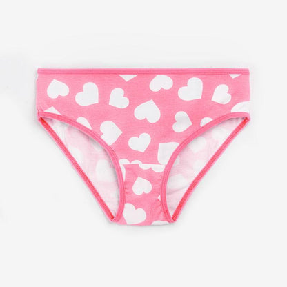 Girls Brief - Heart All Over Print (Pack Of 7) - CharmnCherish