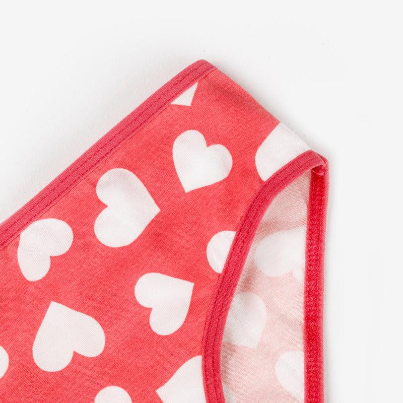 Girls Brief - Heart All Over Print (Pack Of 7) - CharmnCherish