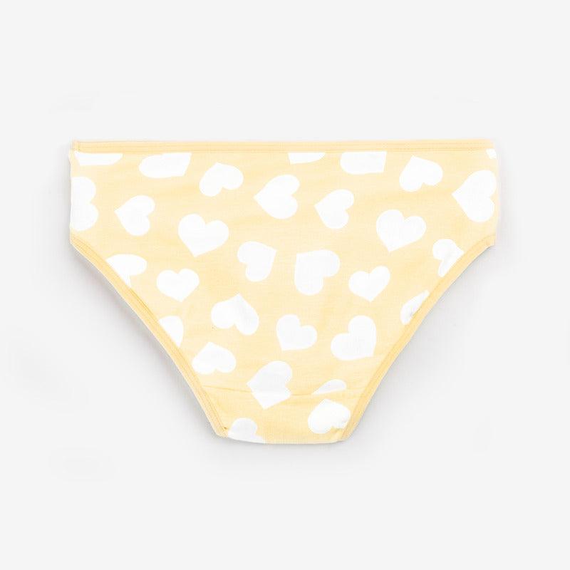 Girls Brief - Heart All Over Print (Pack Of 7) - CharmnCherish