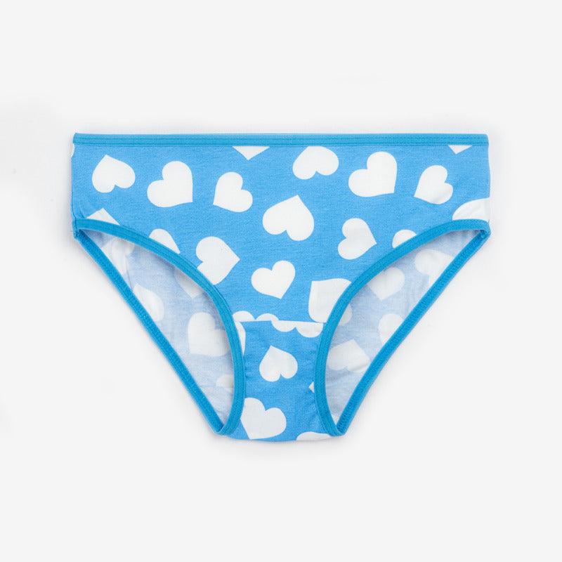 Girls Brief - Heart All Over Print (Pack Of 7) - CharmnCherish