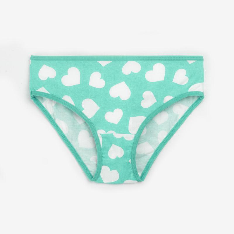 Girls Brief - Heart All Over Print (Pack Of 7) - CharmnCherish