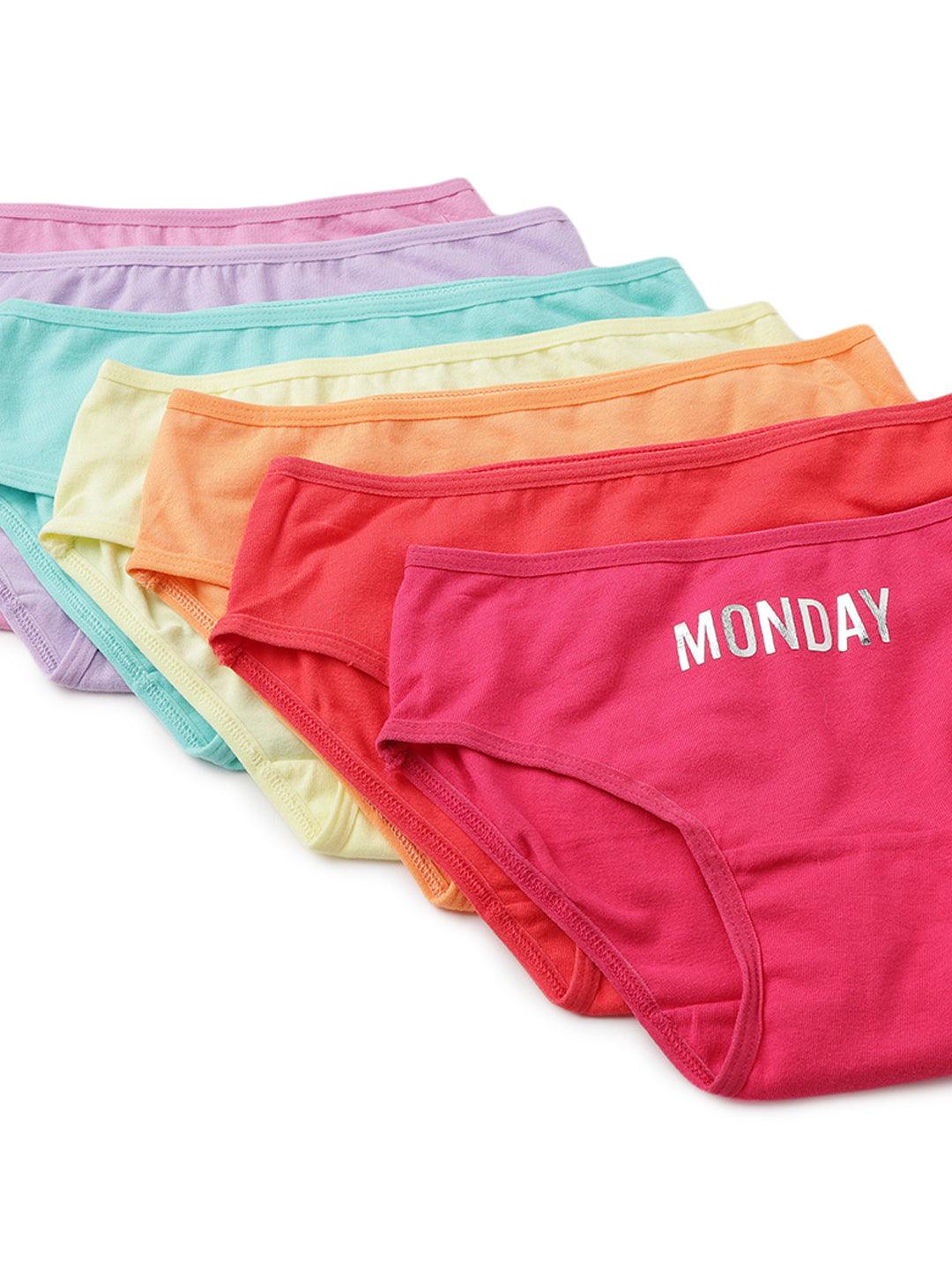 Girls Brief - Weekdays Prints (Pack Of 7) - CharmnCherish