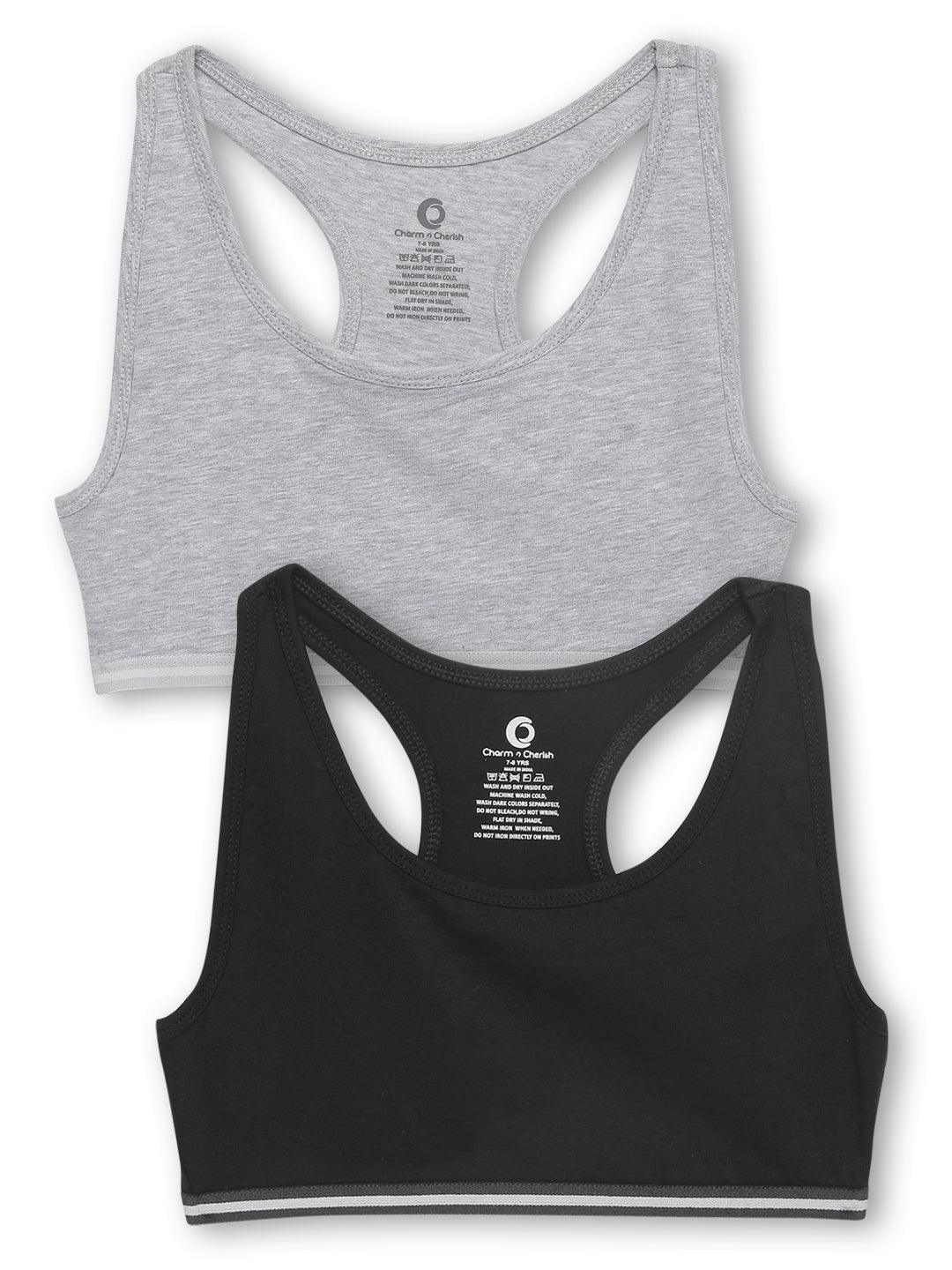 Sports Bra - Grey and Black (Pack of 2) - CharmnCherish