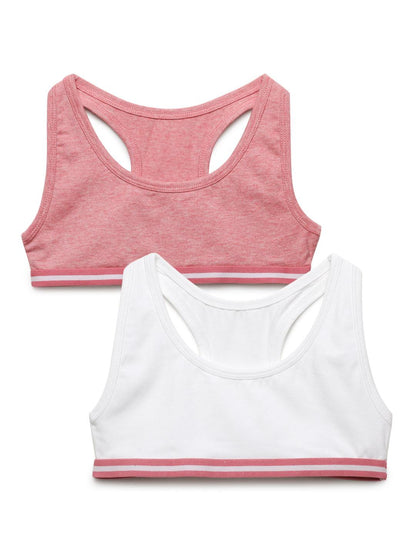 Sports Bra - White & Pink (Pack of 2) - CharmnCherish